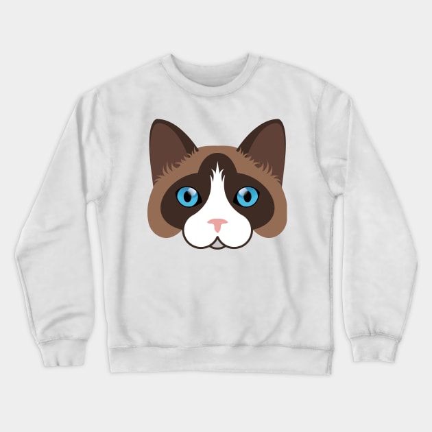 Snowshoe cat face Crewneck Sweatshirt by ShirtBricks